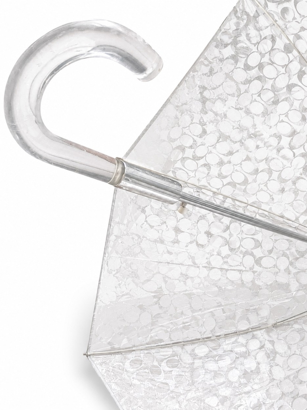 Transparent Coach Bubble Monogram Umbrella - White/Clear